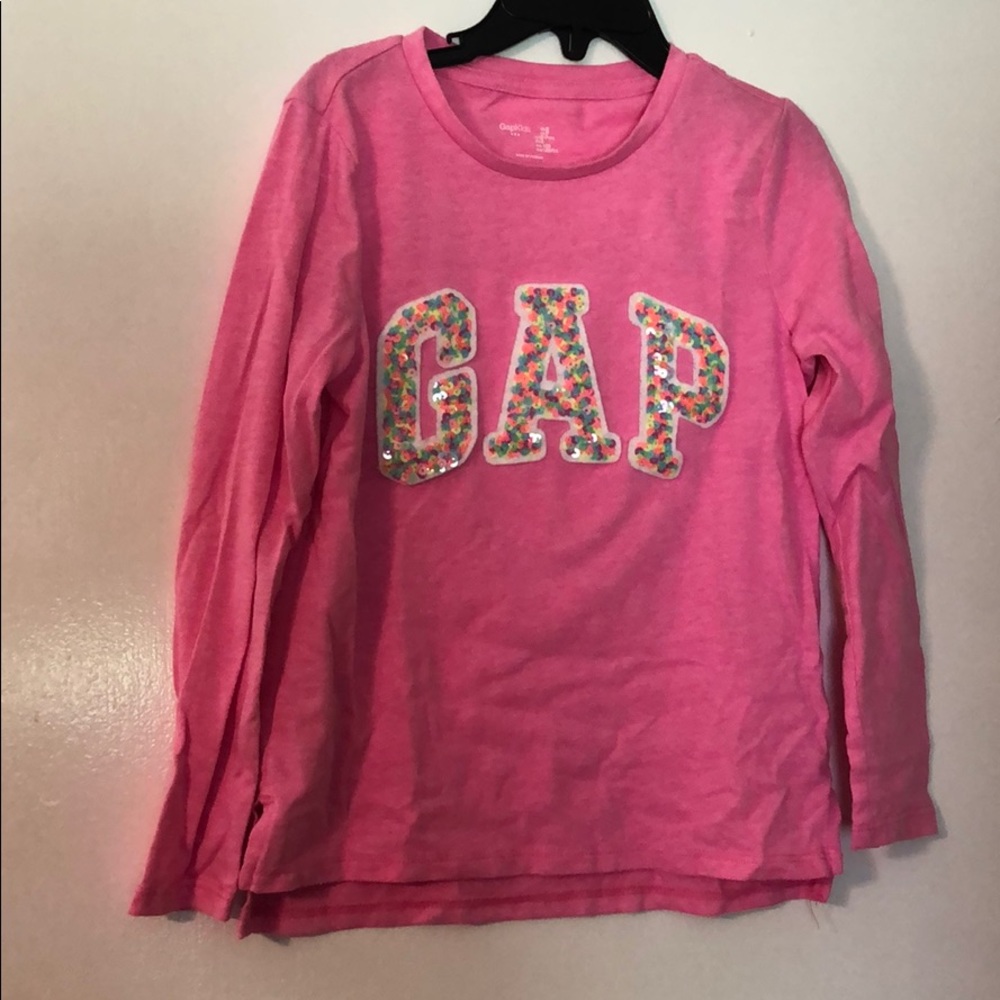 Girls pink long sleeved GAP tee